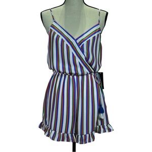 Jodi Kristopher - Striped shorts romper NWT SIZE Large women’s